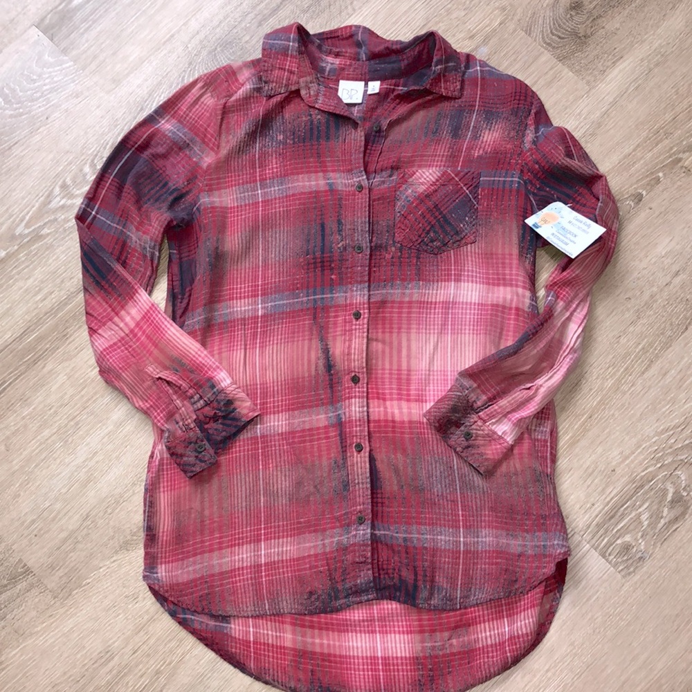 Custom bleached scripture backed plaid shirt - Picture 5 of 5